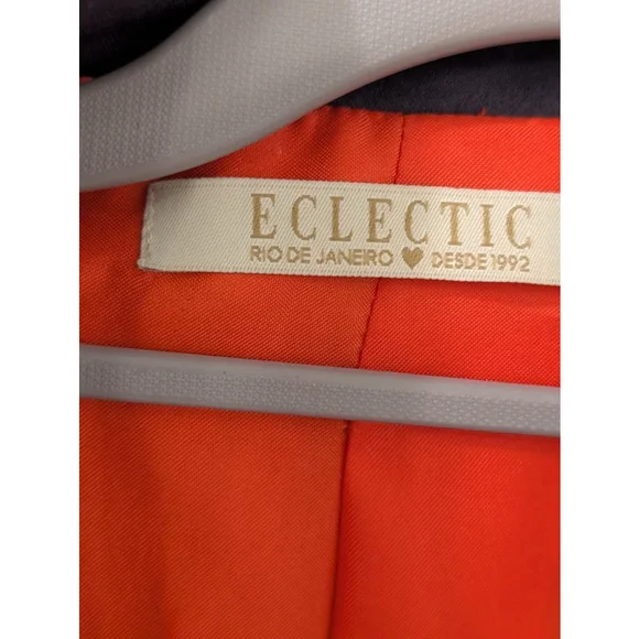 Women's Eclectic Blue White Polka Dot Blazer Size M - Picture 4 of 8